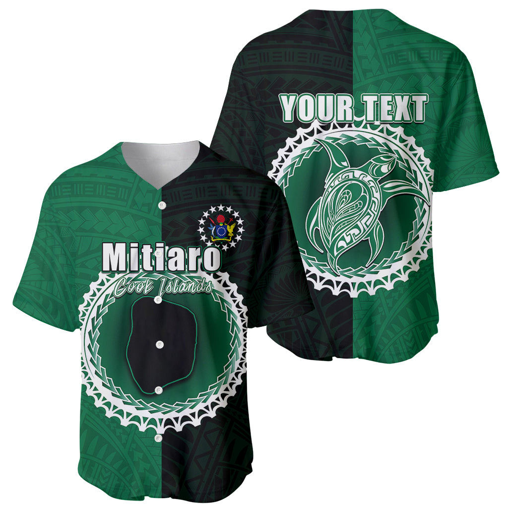 Custom Mitiaro Of Cook Islands Baseball Jersey Mix Half Black LT6 - Wonder Print Shop
