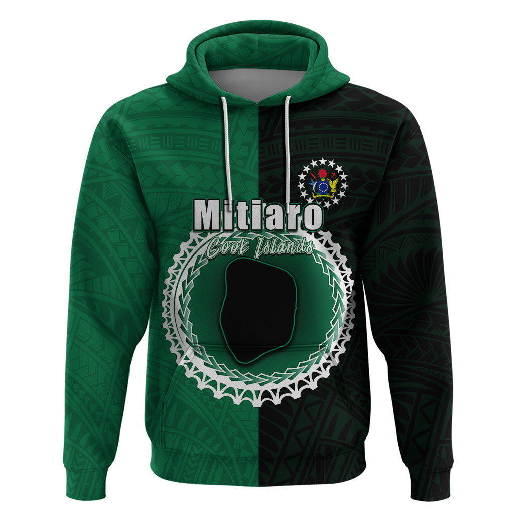Custom Mitiaro Of Cook Islands Hoodie Mix Half Black LT6 - Wonder Print Shop