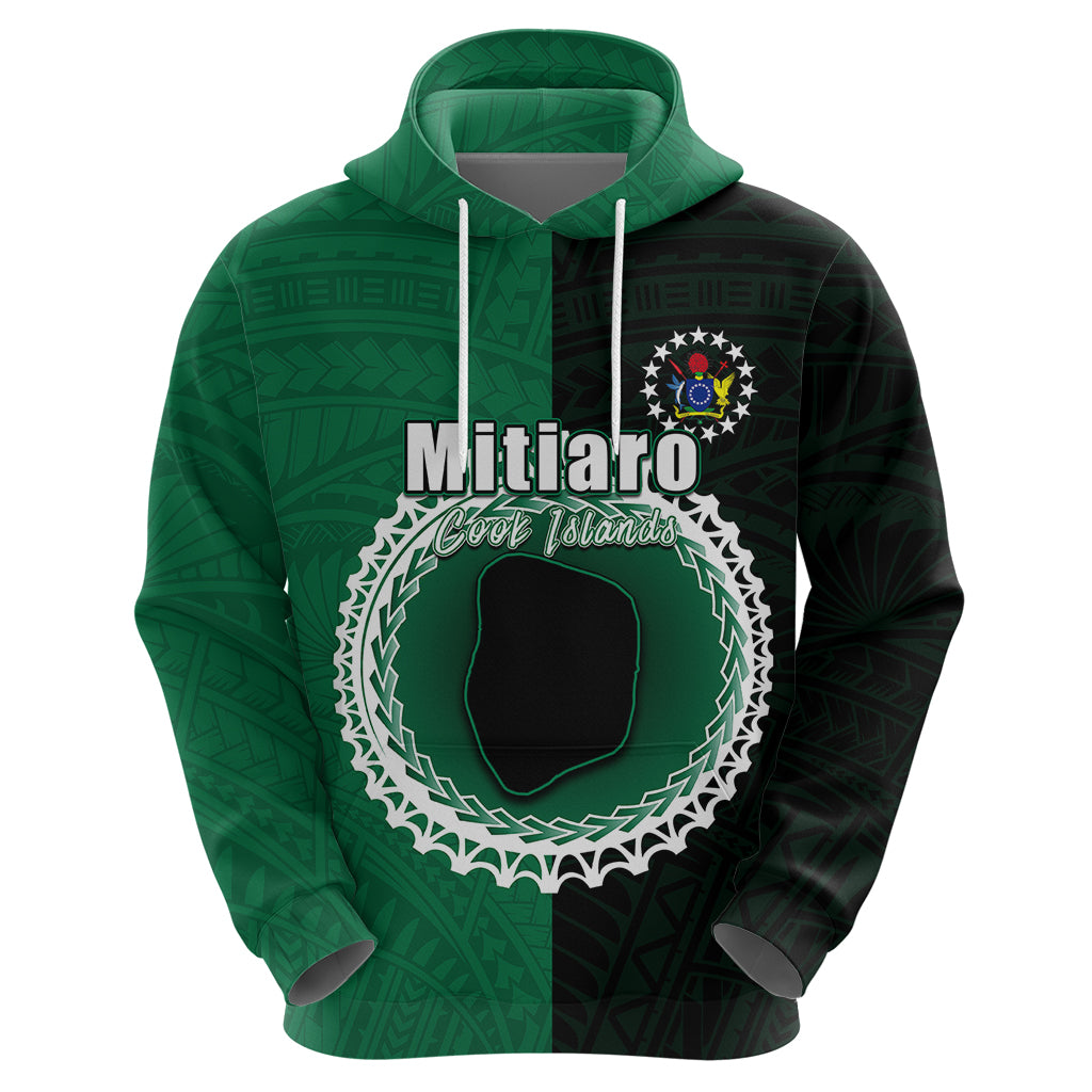 Custom Mitiaro Of Cook Islands Hoodie Mix Half Black LT6 - Wonder Print Shop