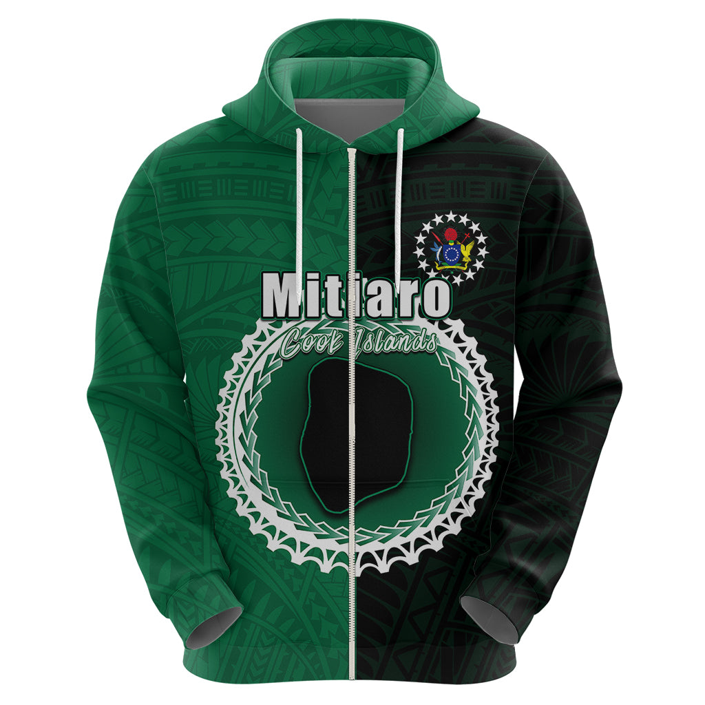 Custom Mitiaro Of Cook Islands Hoodie Mix Half Black LT6 - Wonder Print Shop
