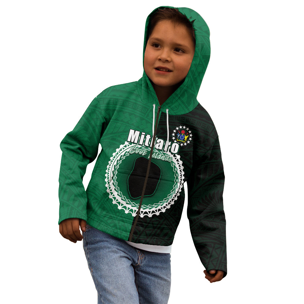 Custom Mitiaro Of Cook Islands Kid Hoodie Mix Half Black LT6 - Wonder Print Shop