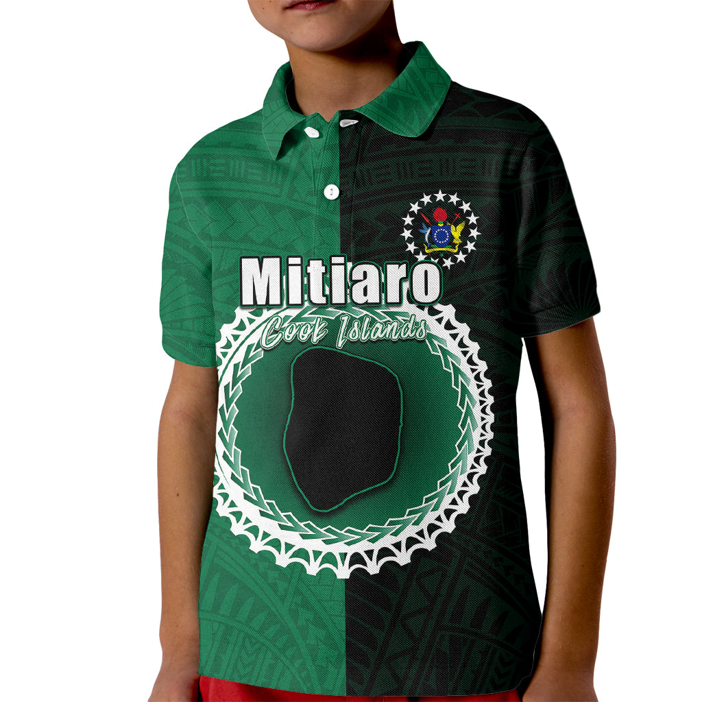 Custom Mitiaro Of Cook Islands Kid Polo Shirt Mix Half Black LT6 - Wonder Print Shop