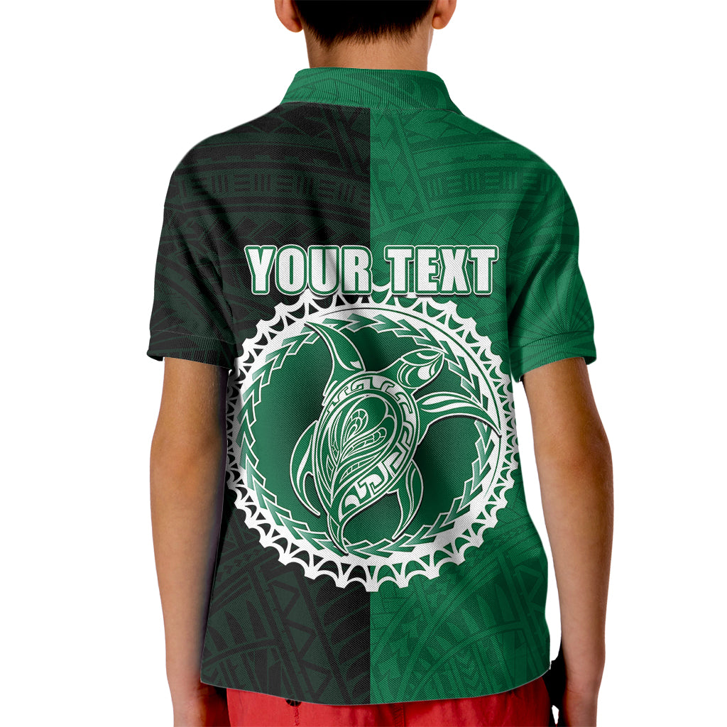 Custom Mitiaro Of Cook Islands Kid Polo Shirt Mix Half Black LT6 - Wonder Print Shop