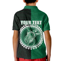 Custom Mitiaro Of Cook Islands Kid Polo Shirt Mix Half Black LT6 - Wonder Print Shop
