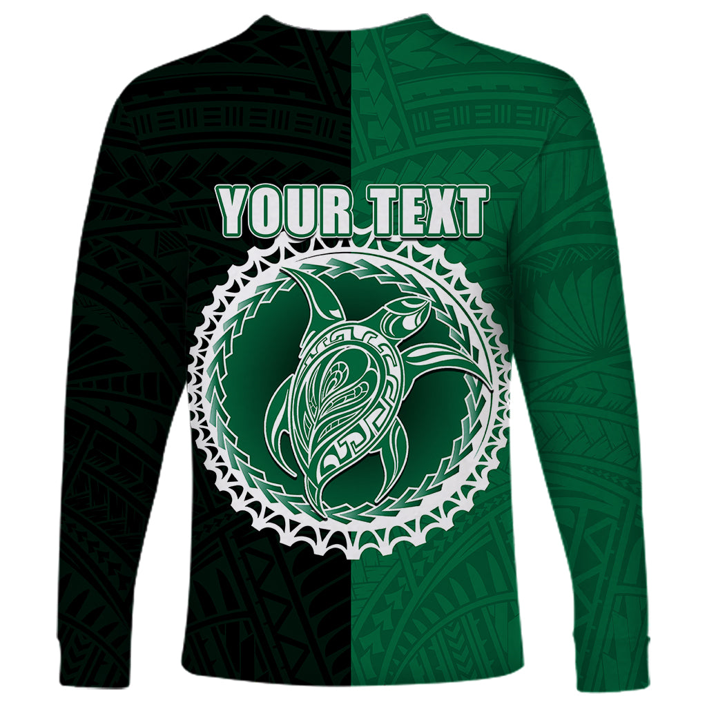 Custom Mitiaro Of Cook Islands Long Sleeve Shirt Mix Half Black LT6 - Wonder Print Shop