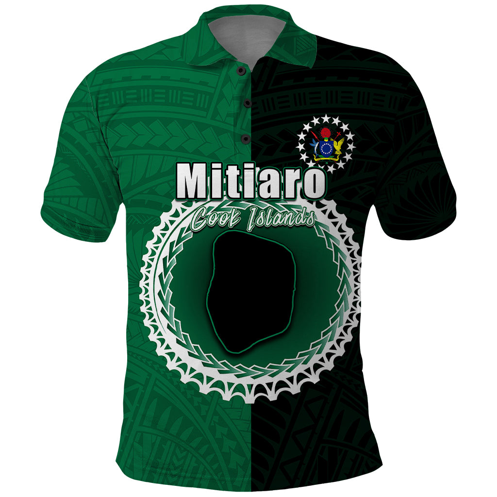 Custom Mitiaro Of Cook Islands Polo Shirt Mix Half Black LT6 - Wonder Print Shop