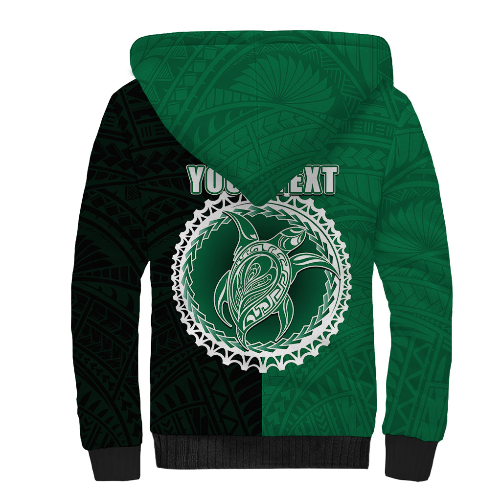 Custom Mitiaro Of Cook Islands Sherpa Hoodie Mix Half Black LT6 - Wonder Print Shop