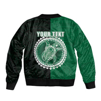 Custom Mitiaro Of Cook Islands Sleeve Zip Bomber Jacket Mix Half Black LT6 - Wonder Print Shop