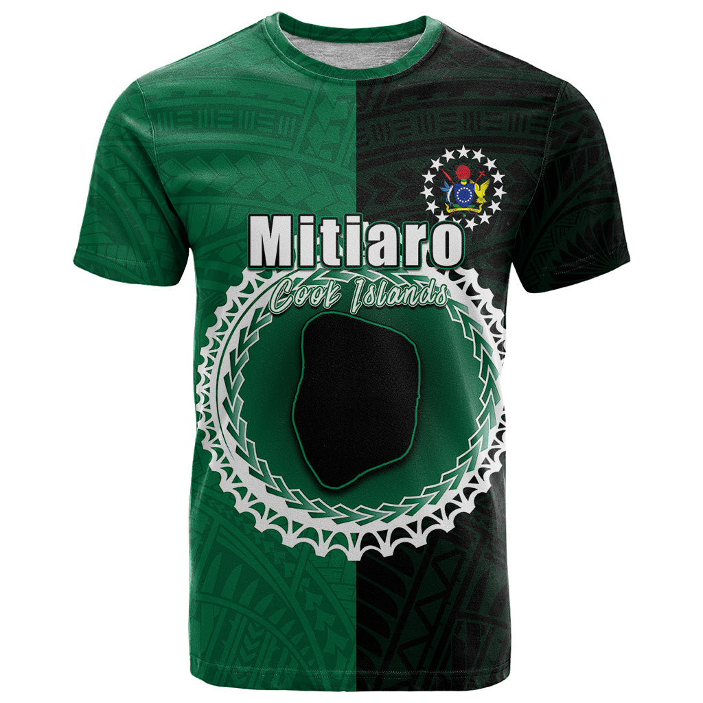 Custom Mitiaro Of Cook Islands T Shirt Mix Half Black LT6 - Wonder Print Shop