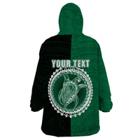 Custom Mitiaro Of Cook Islands Wearable Blanket Hoodie Mix Half Black LT6 - Wonder Print Shop