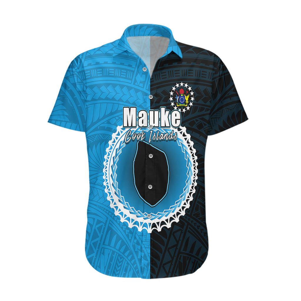 Custom Mauke Of Cook Islands Hawaiian Shirt Mix Half Black LT6 - Wonder Print Shop