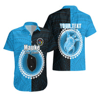 Custom Mauke Of Cook Islands Hawaiian Shirt Mix Half Black LT6 - Wonder Print Shop