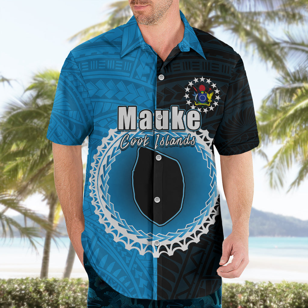 Custom Mauke Of Cook Islands Hawaiian Shirt Mix Half Black LT6 - Wonder Print Shop