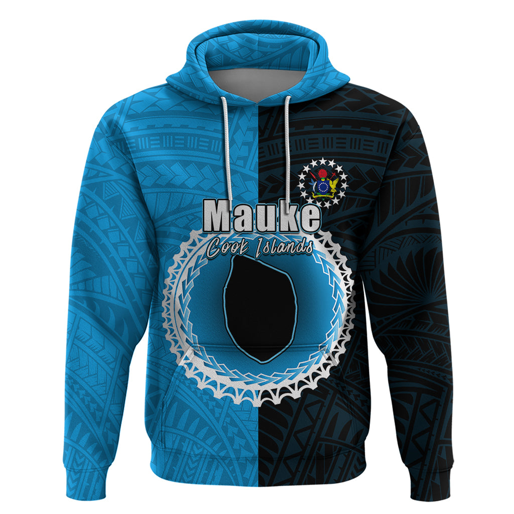 Custom Mauke Of Cook Islands Hoodie Mix Half Black LT6 - Wonder Print Shop