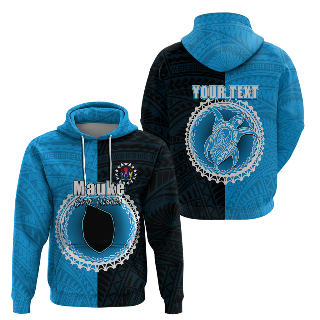 Custom Mauke Of Cook Islands Hoodie Mix Half Black LT6 - Wonder Print Shop