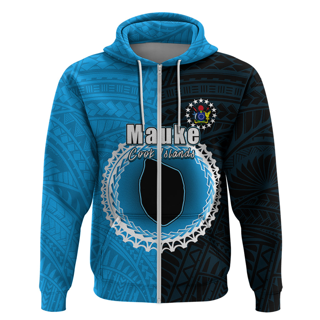 Custom Mauke Of Cook Islands Hoodie Mix Half Black LT6 - Wonder Print Shop