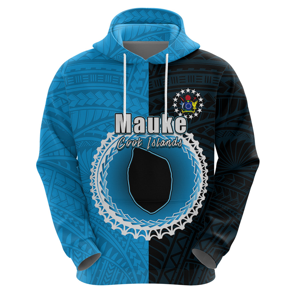 Custom Mauke Of Cook Islands Hoodie Mix Half Black LT6 - Wonder Print Shop