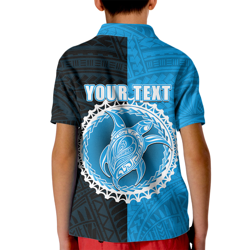 Custom Mauke Of Cook Islands Kid Polo Shirt Mix Half Black LT6 - Wonder Print Shop