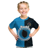 Custom Mauke Of Cook Islands Kid T Shirt Mix Half Black LT6 - Wonder Print Shop