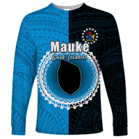 Custom Mauke Of Cook Islands Long Sleeve Shirt Mix Half Black LT6 - Wonder Print Shop