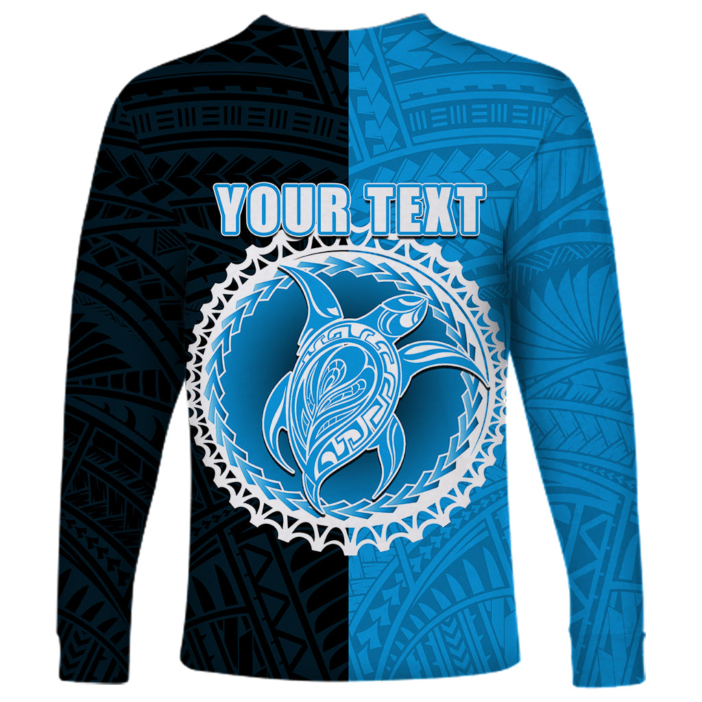 Custom Mauke Of Cook Islands Long Sleeve Shirt Mix Half Black LT6 - Wonder Print Shop