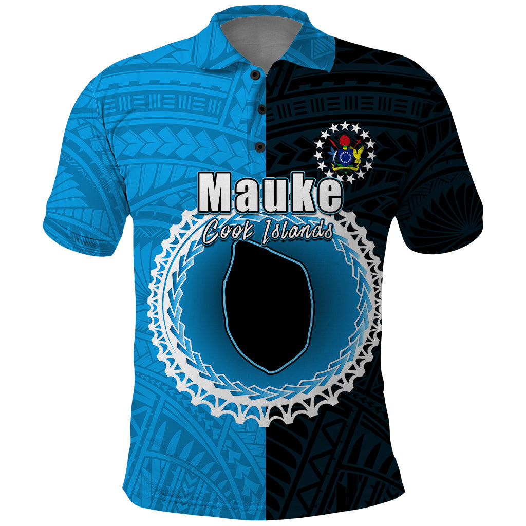 Custom Mauke Of Cook Islands Polo Shirt Mix Half Black LT6 - Wonder Print Shop