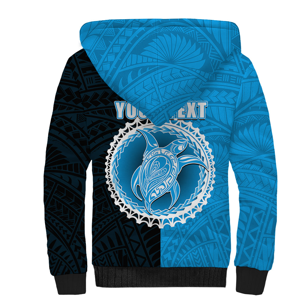 Custom Mauke Of Cook Islands Sherpa Hoodie Mix Half Black LT6 - Wonder Print Shop