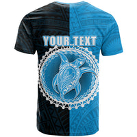 Custom Mauke Of Cook Islands T Shirt Mix Half Black LT6 - Wonder Print Shop