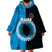 Custom Mauke Of Cook Islands Wearable Blanket Hoodie Mix Half Black LT6 - Wonder Print Shop