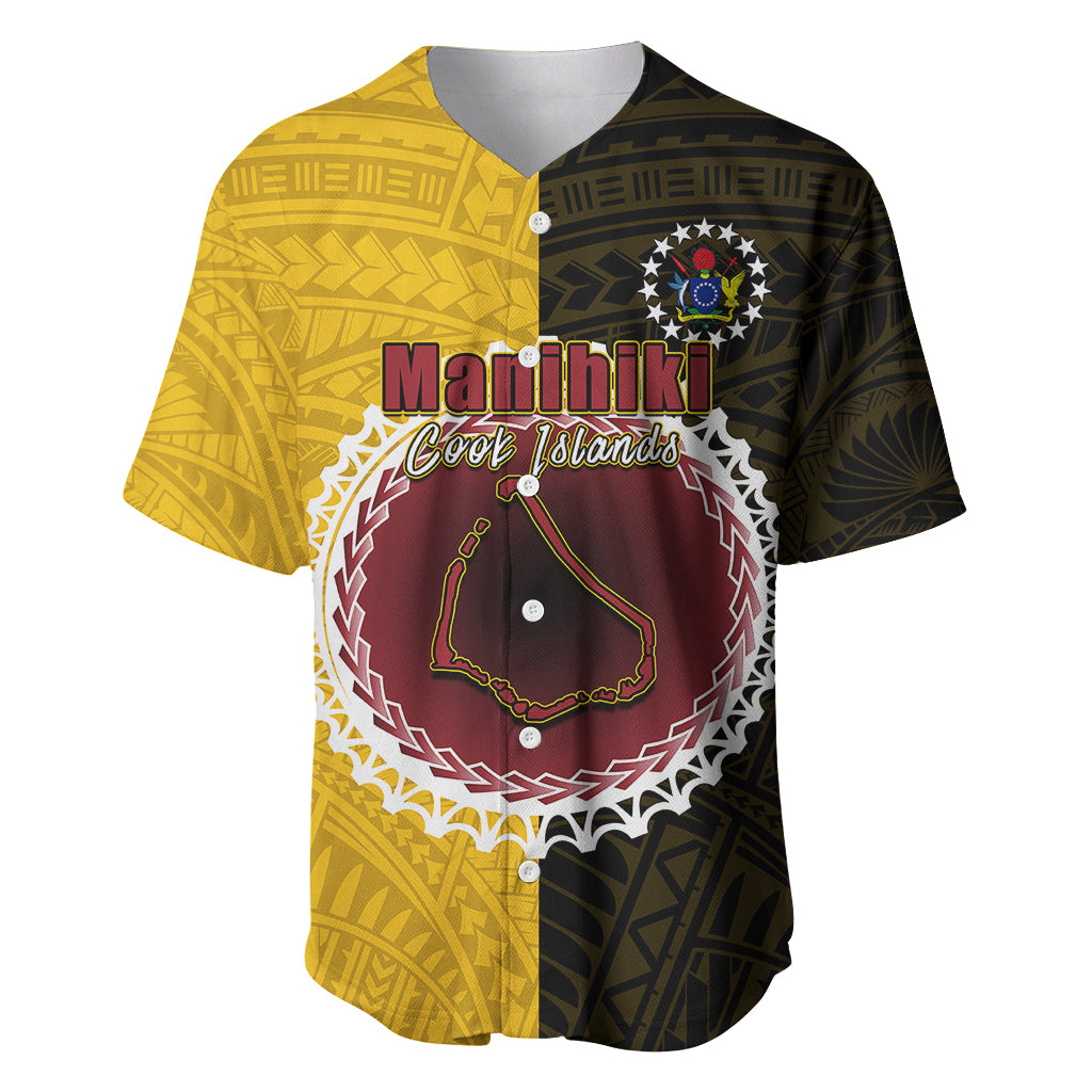 Custom Manihiki Of Cook Islands Baseball Jersey Mix Half Black LT6 - Wonder Print Shop