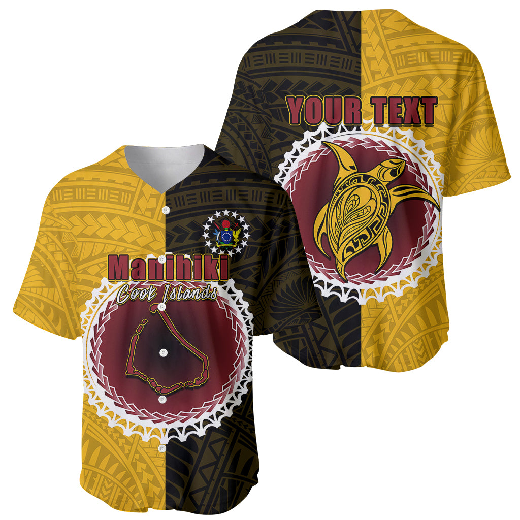 Custom Manihiki Of Cook Islands Baseball Jersey Mix Half Black LT6 - Wonder Print Shop
