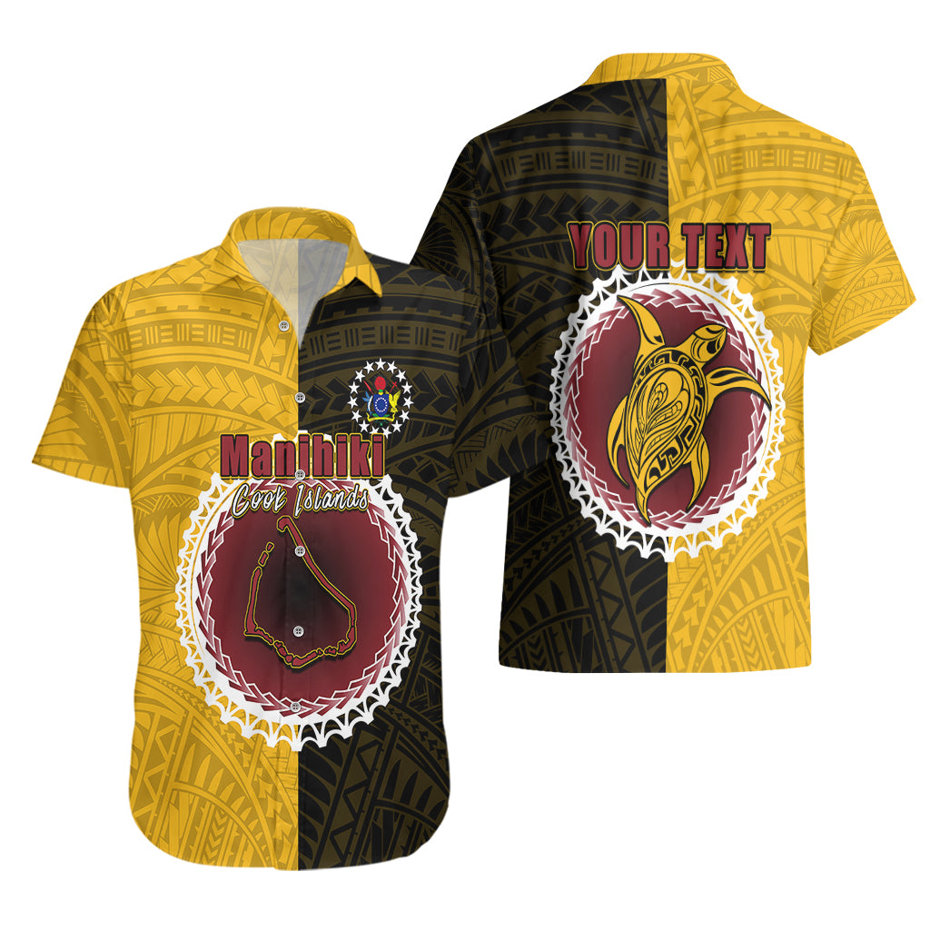 Custom Manihiki Of Cook Islands Hawaiian Shirt Mix Half Black LT6 - Wonder Print Shop