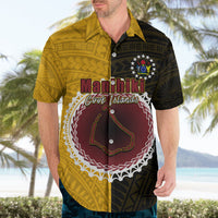 Custom Manihiki Of Cook Islands Hawaiian Shirt Mix Half Black LT6 - Wonder Print Shop