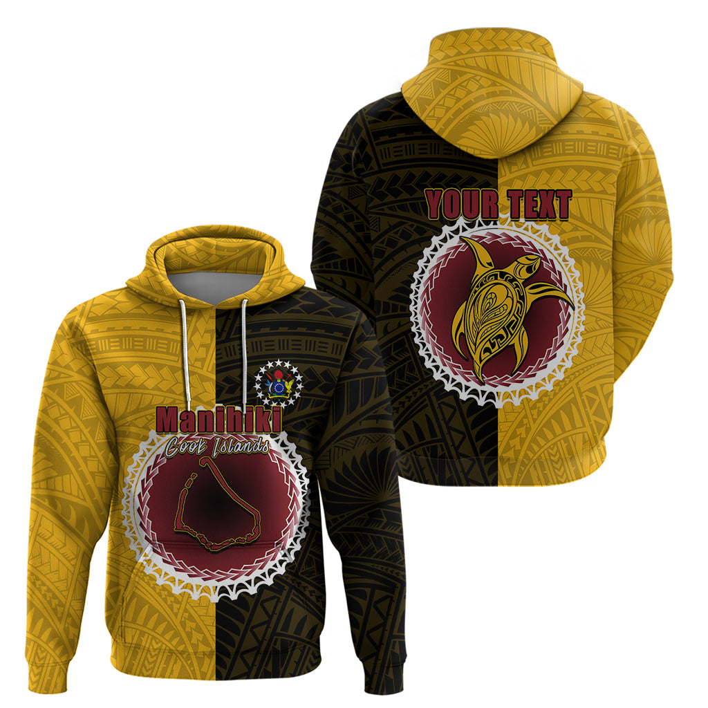 Custom Manihiki Of Cook Islands Hoodie Mix Half Black LT6 - Wonder Print Shop