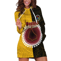 Custom Manihiki Of Cook Islands Hoodie Dress Mix Half Black LT6 - Wonder Print Shop