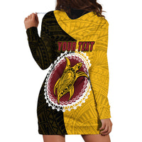 Custom Manihiki Of Cook Islands Hoodie Dress Mix Half Black LT6 - Wonder Print Shop