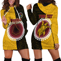 Custom Manihiki Of Cook Islands Hoodie Dress Mix Half Black LT6 - Wonder Print Shop