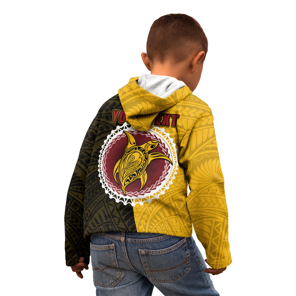 Custom Manihiki Of Cook Islands Kid Hoodie Mix Half Black LT6 - Wonder Print Shop
