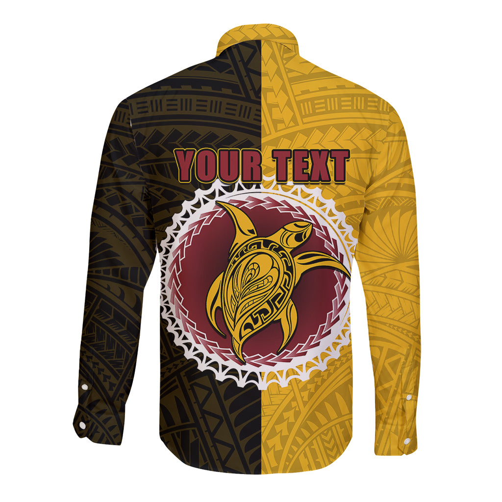 Custom Manihiki Of Cook Islands Long Sleeve Button Shirt Mix Half Black LT6 - Wonder Print Shop