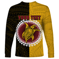 Custom Manihiki Of Cook Islands Long Sleeve Shirt Mix Half Black LT6 - Wonder Print Shop