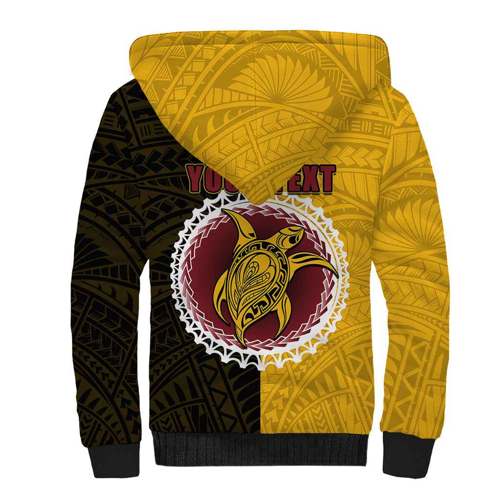 Custom Manihiki Of Cook Islands Sherpa Hoodie Mix Half Black LT6 - Wonder Print Shop