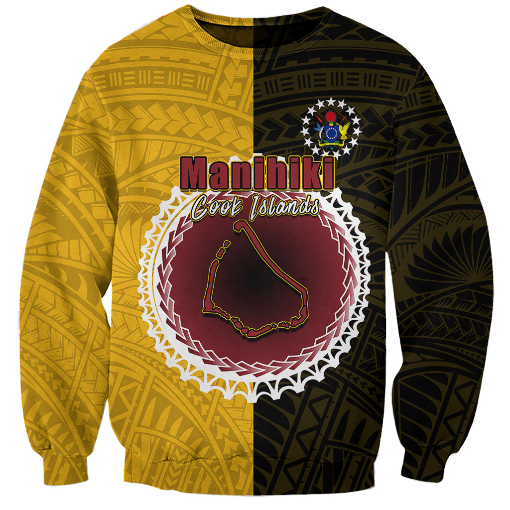 Custom Manihiki Of Cook Islands Sweatshirt Mix Half Black LT6 - Wonder Print Shop