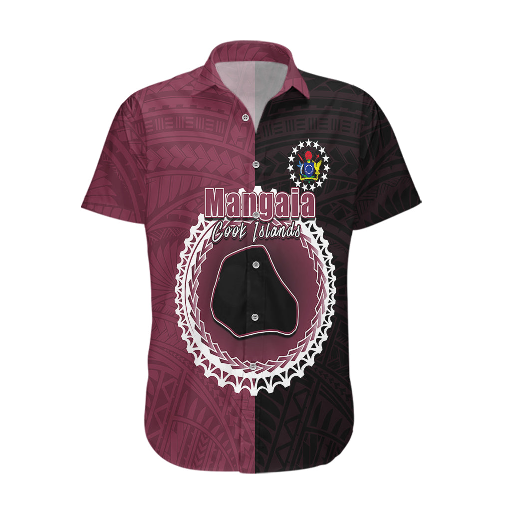 Custom Mangaia Of Cook Islands Hawaiian Shirt Mix Half Black LT6 - Wonder Print Shop