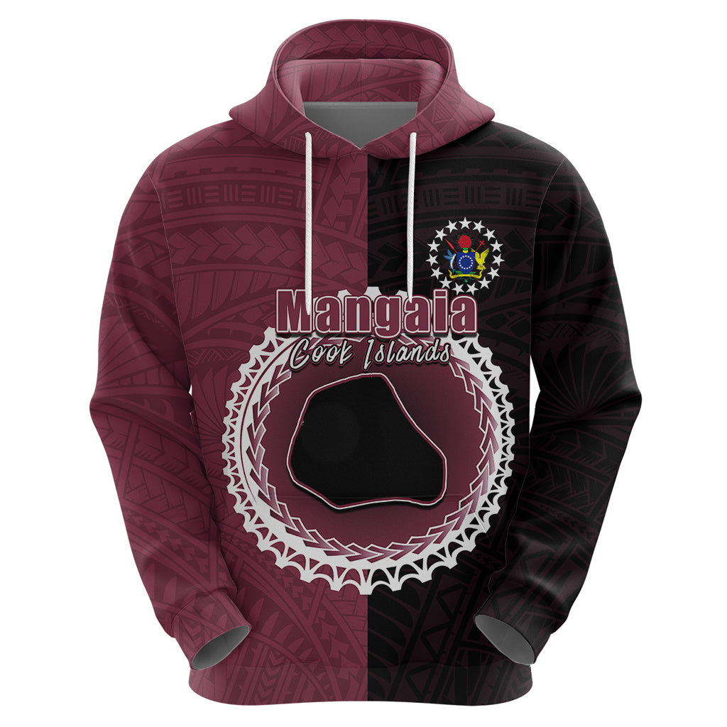 Custom Mangaia Of Cook Islands Hoodie Mix Half Black LT6 - Wonder Print Shop