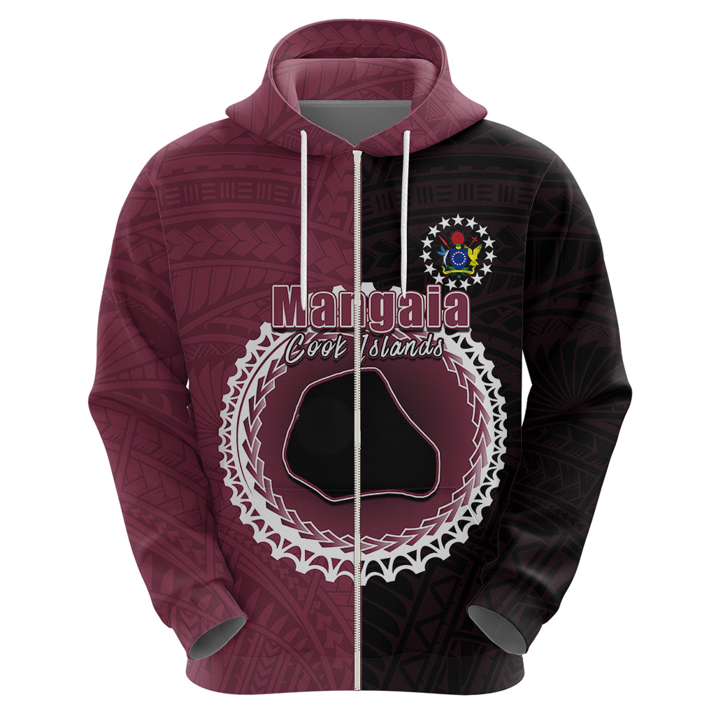 Custom Mangaia Of Cook Islands Hoodie Mix Half Black LT6 - Wonder Print Shop