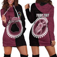 Custom Mangaia Of Cook Islands Hoodie Dress Mix Half Black LT6 - Wonder Print Shop