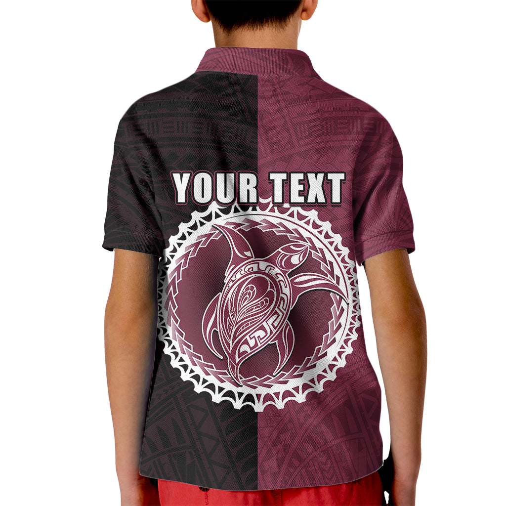 Custom Mangaia Of Cook Islands Kid Polo Shirt Mix Half Black LT6 - Wonder Print Shop
