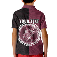 Custom Mangaia Of Cook Islands Kid Polo Shirt Mix Half Black LT6 - Wonder Print Shop