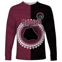 Custom Mangaia Of Cook Islands Long Sleeve Shirt Mix Half Black LT6 - Wonder Print Shop