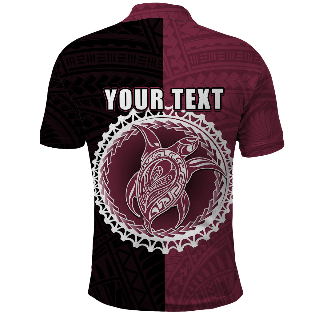 Custom Mangaia Of Cook Islands Polo Shirt Mix Half Black LT6 - Wonder Print Shop